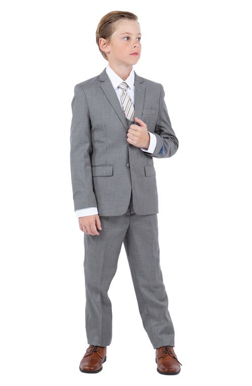 Shop Perry Ellis Kids' Five-piece Sharkskin Suit In Aluminum Grey