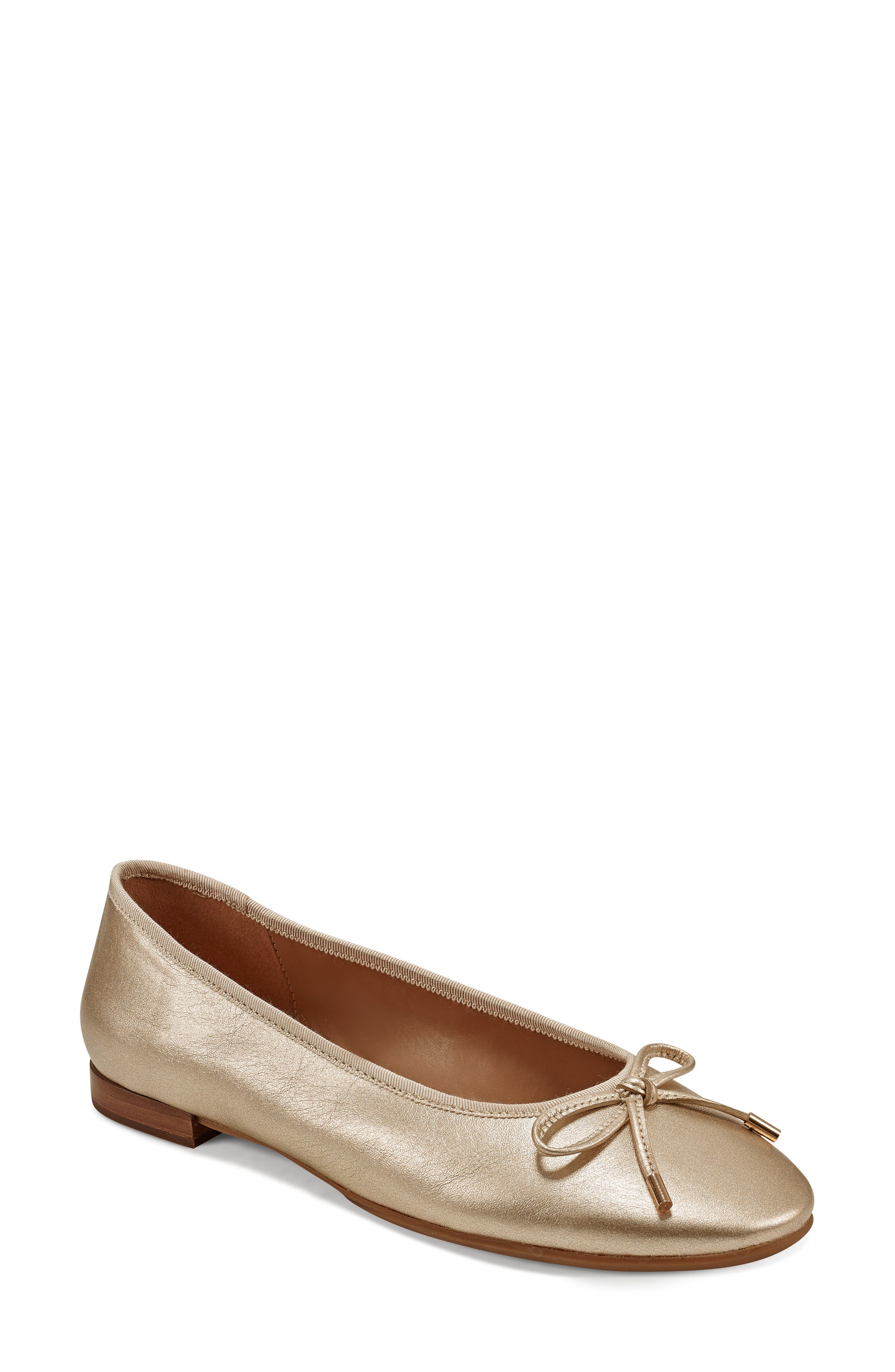 metallic ballet flats