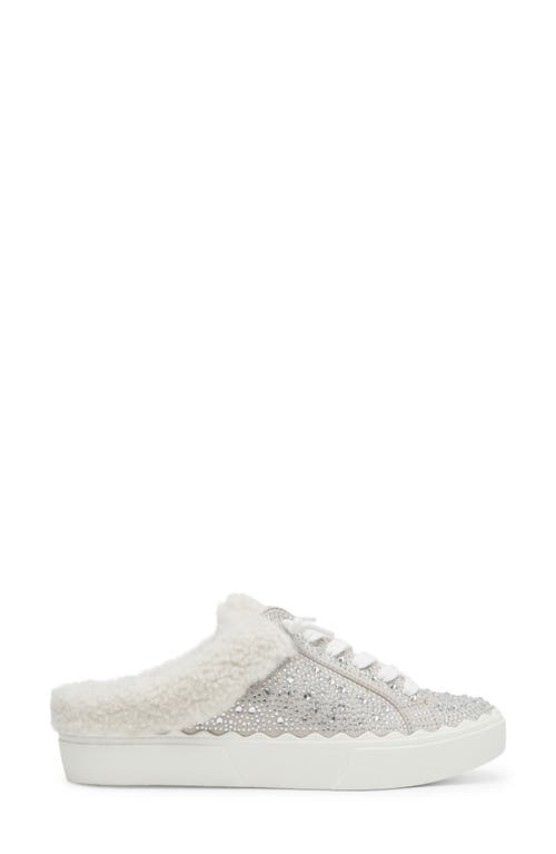 Shop Anne Klein Courage Faux Shearling Sneaker Mule In White Faux Fur/pearl