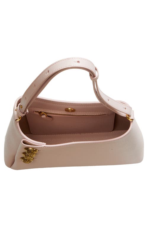 Shop Balmain Embleme Leather Handbag In Lightt Pink