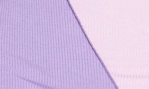 Shop Naked Wardrobe Mock Neck Rib Bodysuit In Bloom/purple