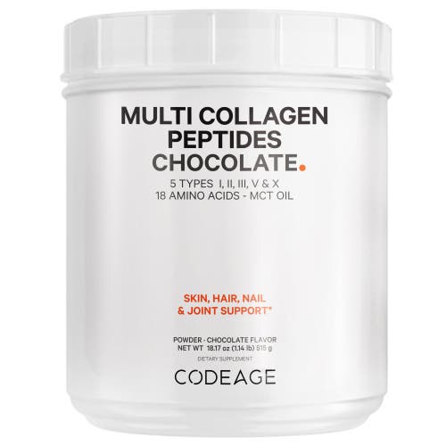 Codeage Multi Collagen Peptides Protein Powder Chocolate Cocoa, MCT Oil Powder Amino Acids, 18.16 oz in White at Nordstrom