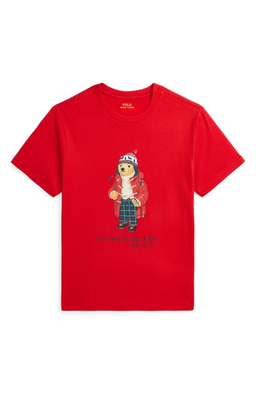 Ralph Lauren Kids' Jersey Graphic T-Shirt in Red Bear 