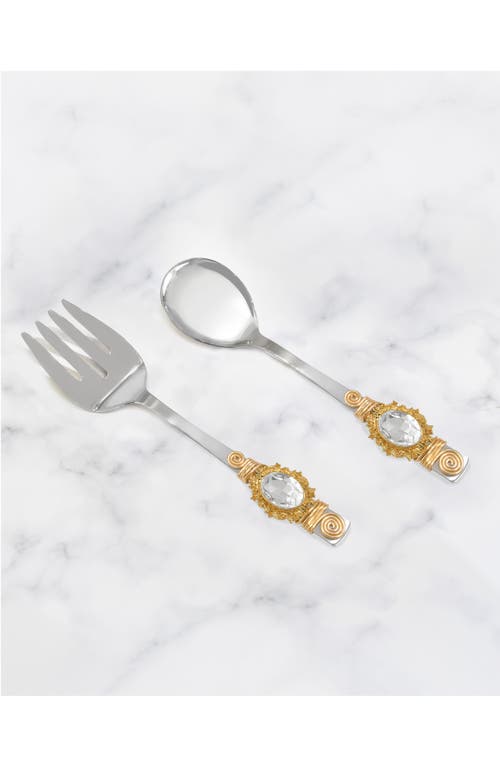 Tiramisu Stella Luna Constellation Embellished 2-piece Salad Serving Set In White