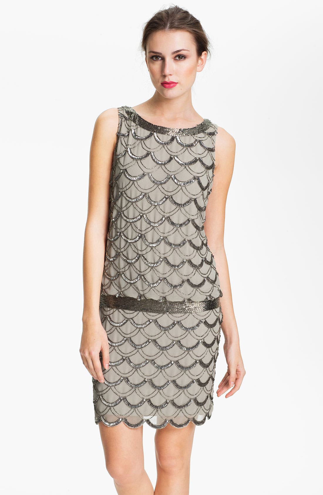 Adrianna Papell Beaded Chiffon Dress (Regular & Petite) | Nordstrom