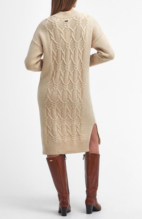 Shop Barbour Elisha Long Sleeve Wool Blend Sweater Dress In Pepper Brown