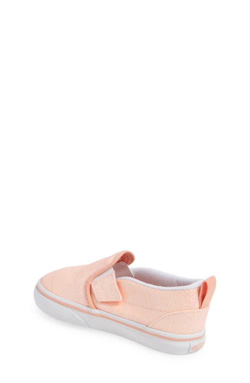 Shop Vans Kids' Glitter Slip-on Sneaker In Glitter Apricot Nectar