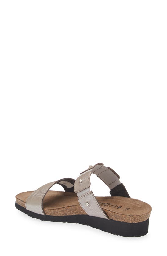 Naot 'ashley' Sandal In Silver Threads Leather