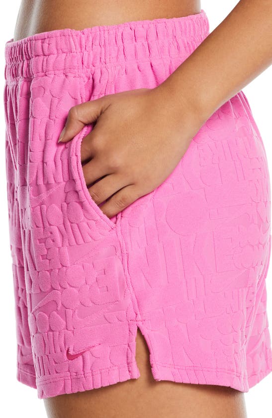 Shop Nike Retro Flow Cover-up Shorts In Playful Pink