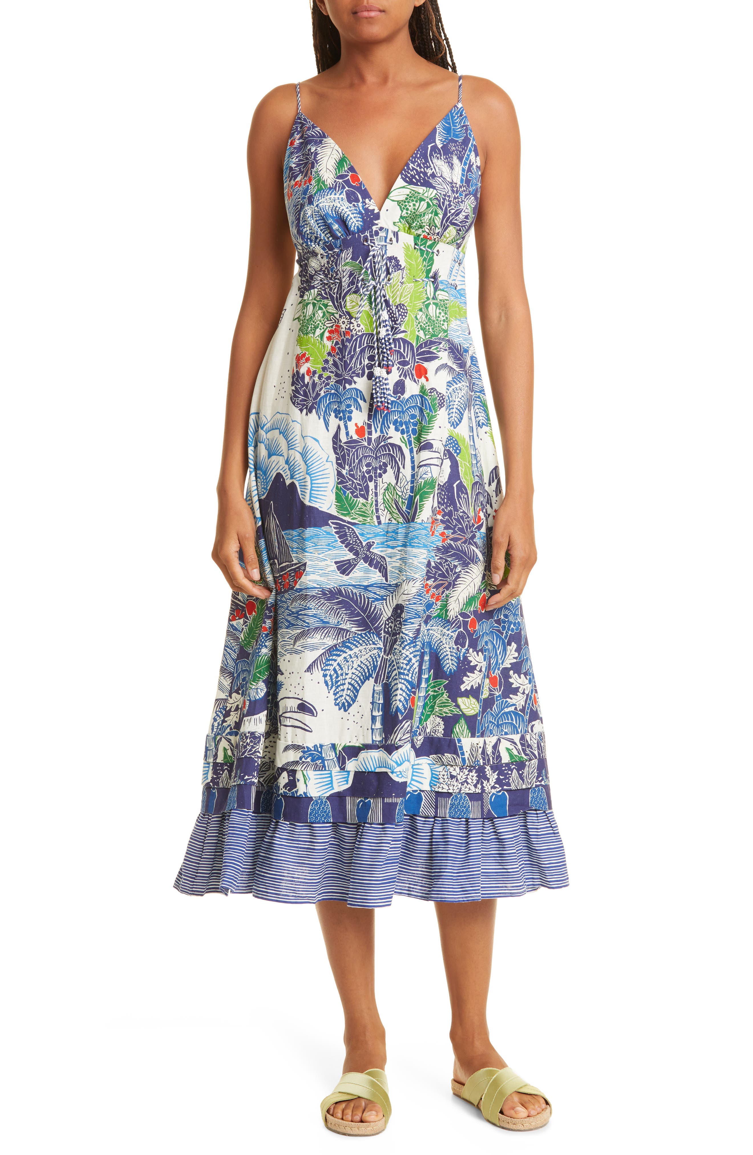 FARM Rio Graphic Rio Floral Linen Blend 