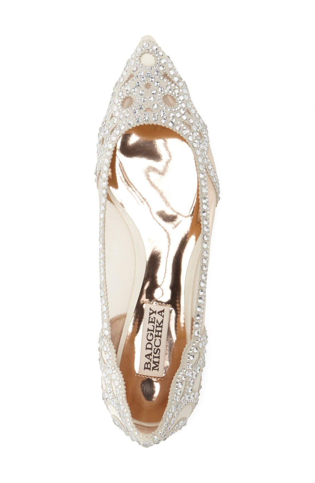 badgley mischka gigi crystal pointed toe flat