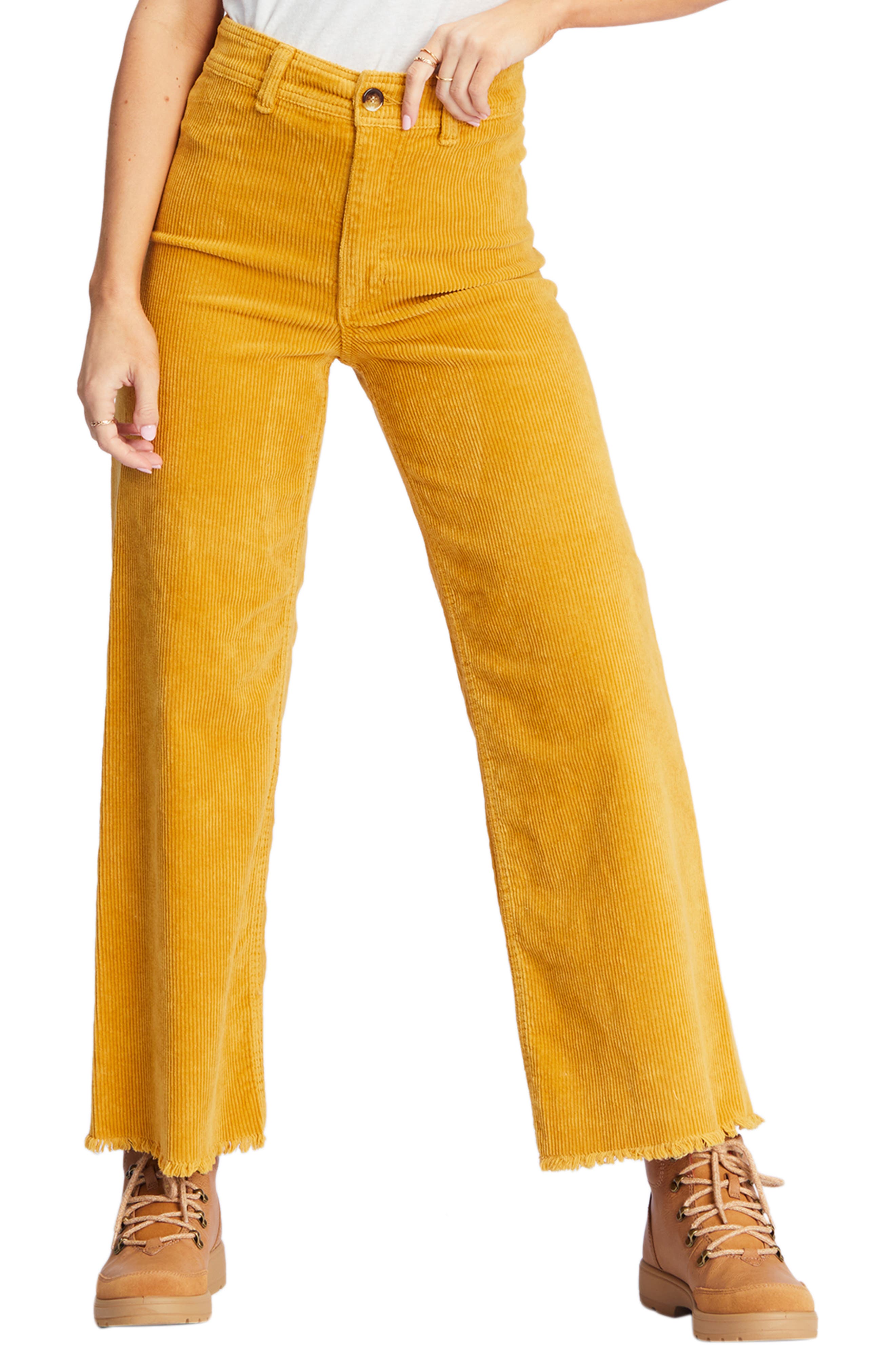 yellow corduroy pants womens