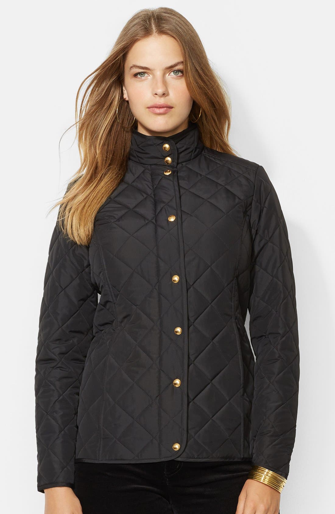 Lauren Ralph Lauren Quilted Mock Neck Jacket (Plus Size) | Nordstrom