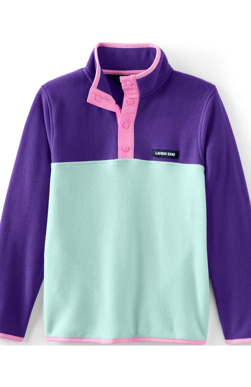 Lands' End Kids Fleece Quarter Zip In Aqua