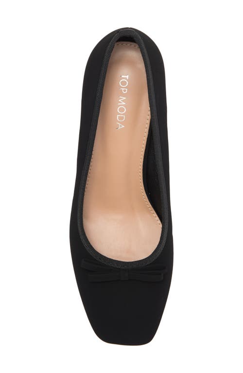 Top Guy Shoes Elba Square Toe Pump In Black Nubuck