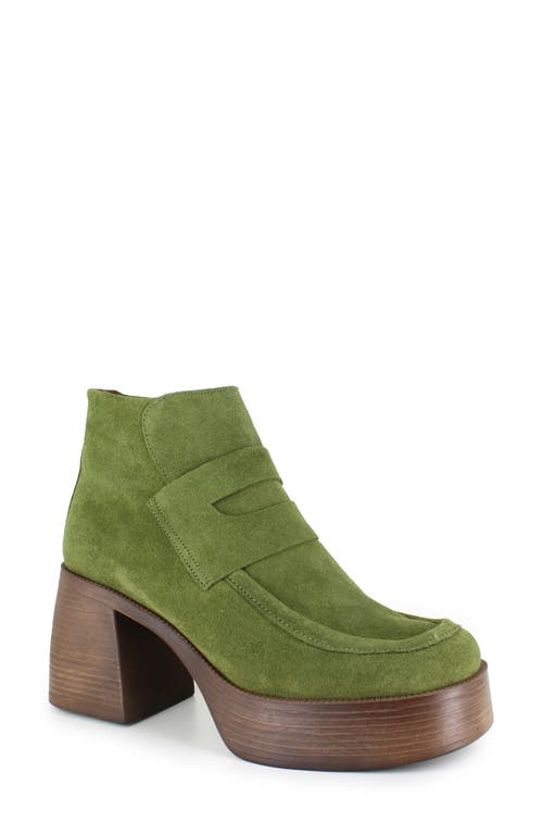 Shop Ziginy Zigi Bertina Water Resistant Platform Bootie In Olive Suede