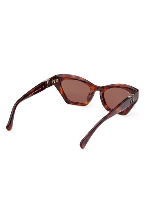 Shop Max Mara 52mm Cat Eye Sunglasses In Dark Havana/brown