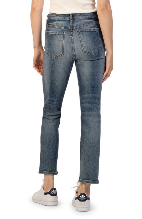 Kut From The Kloth Reese Fab Ab High Waist Ankle Slim Straight Leg Jeans In Taught W/med