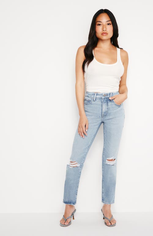 Shop Good American Good Straight Leg Jeans In Indigo510