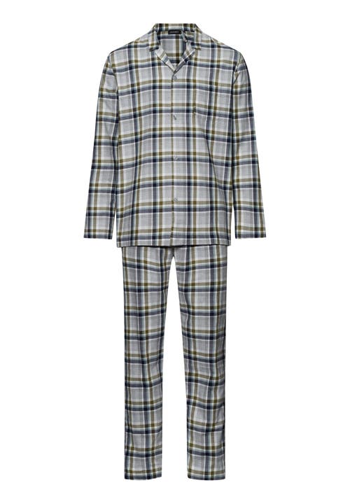 Hanro Cozy Comfort Recycled Cotton Flannel Pajama Set In Wintry Check