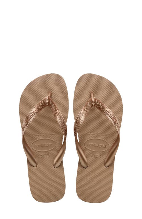 Shop Havaianas Kids' Top Tiras Flip Flop In Rose Gold