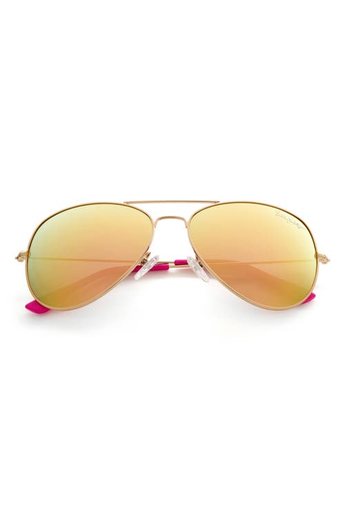 Lilly Pulitzer® Lexy 59mm Polarized Aviator Sunglasses in Shiny Gold /Pink