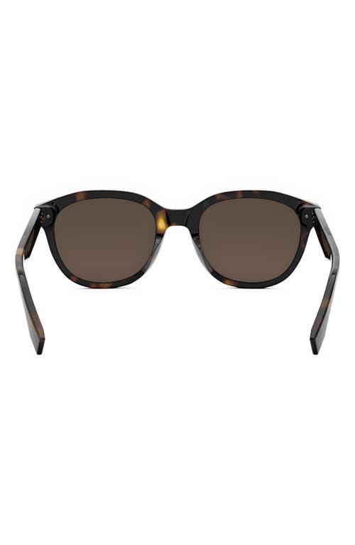 Fendi ' Essential 52mm Rectangular Sunglasses In Dark Havana/brown