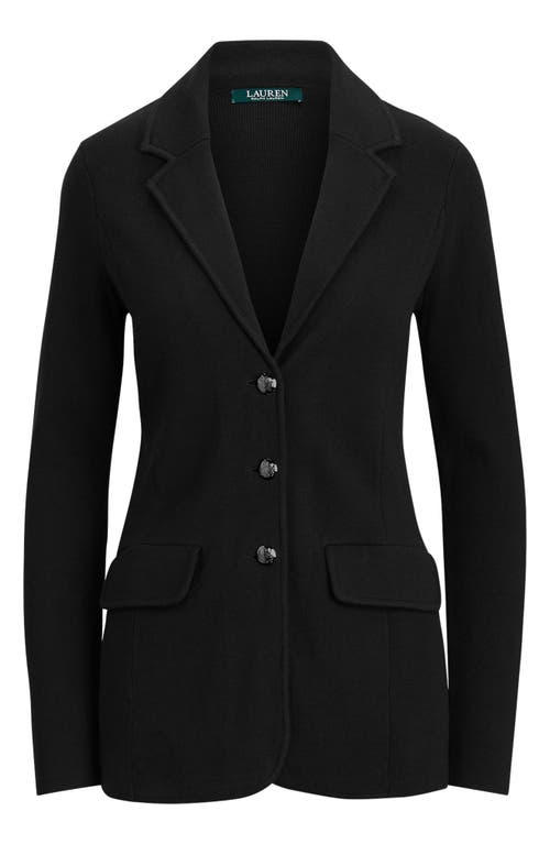 Shop Ralph Lauren Lauren Cotton Sweater Jacket In Polo Black