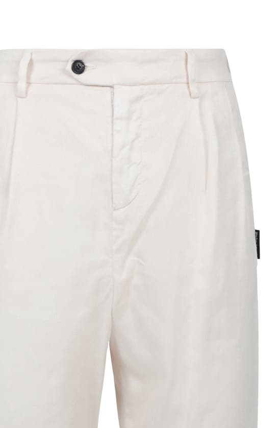 Shop Palm Angels Linen & Cotton Blend Chinos In White Black
