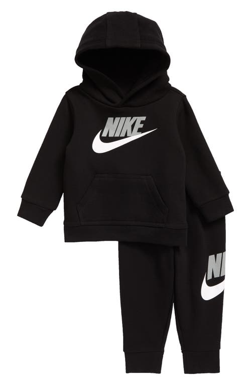 Nike Fleece Hoodie & Joggers Set in Black/Light Smoke Grey