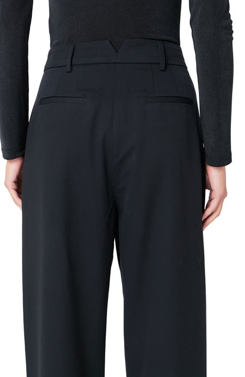 Shop Grey Lab Pleated Wide Leg Pants In Black