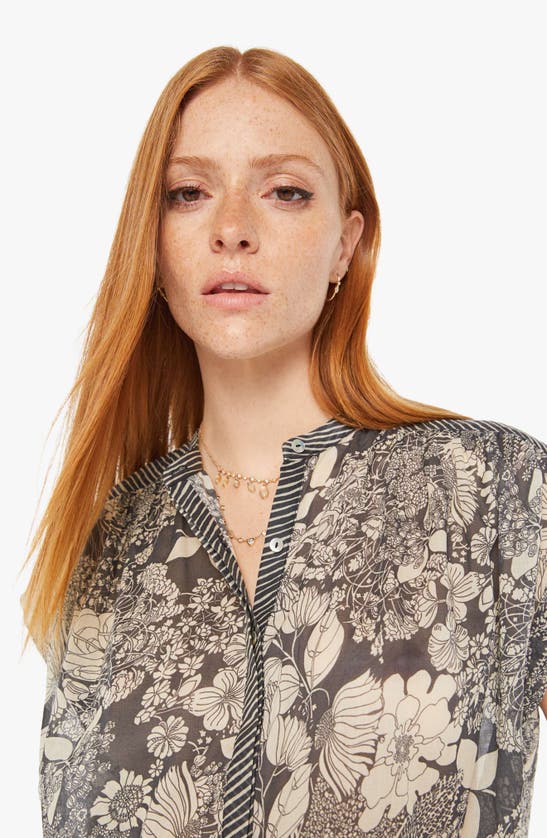 Shop Mother The Slow Ride Floral Cotton Button-up Shirt In French Fairy Tale