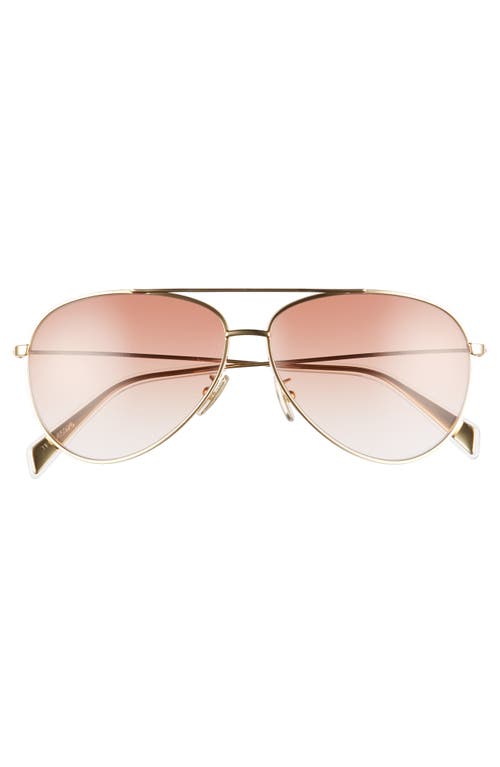 Celine 59mm Aviator Sunglasses In Gold