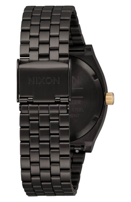 Nixon The Time Teller Bracelet Watch, 37mm In Gunmetal/blackberry/gold