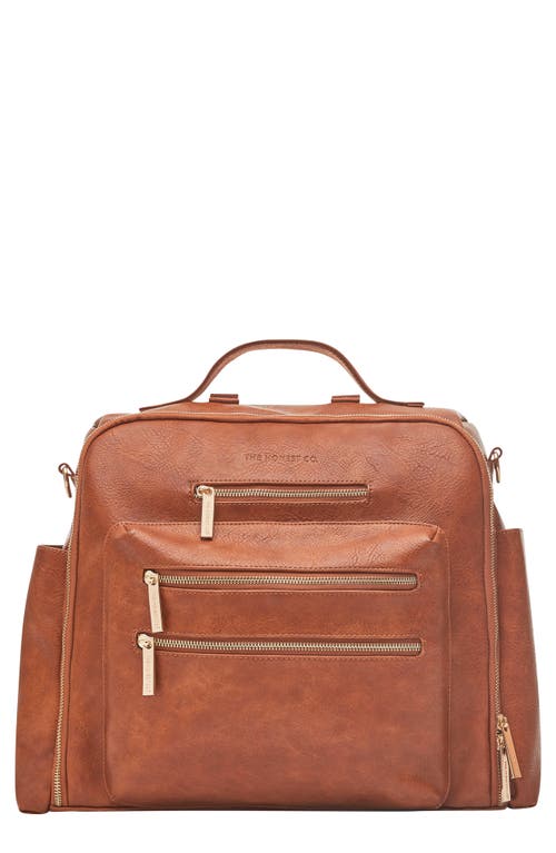 The Honest Company Cross Country Faux Leather Diaper Bag in Cognac
