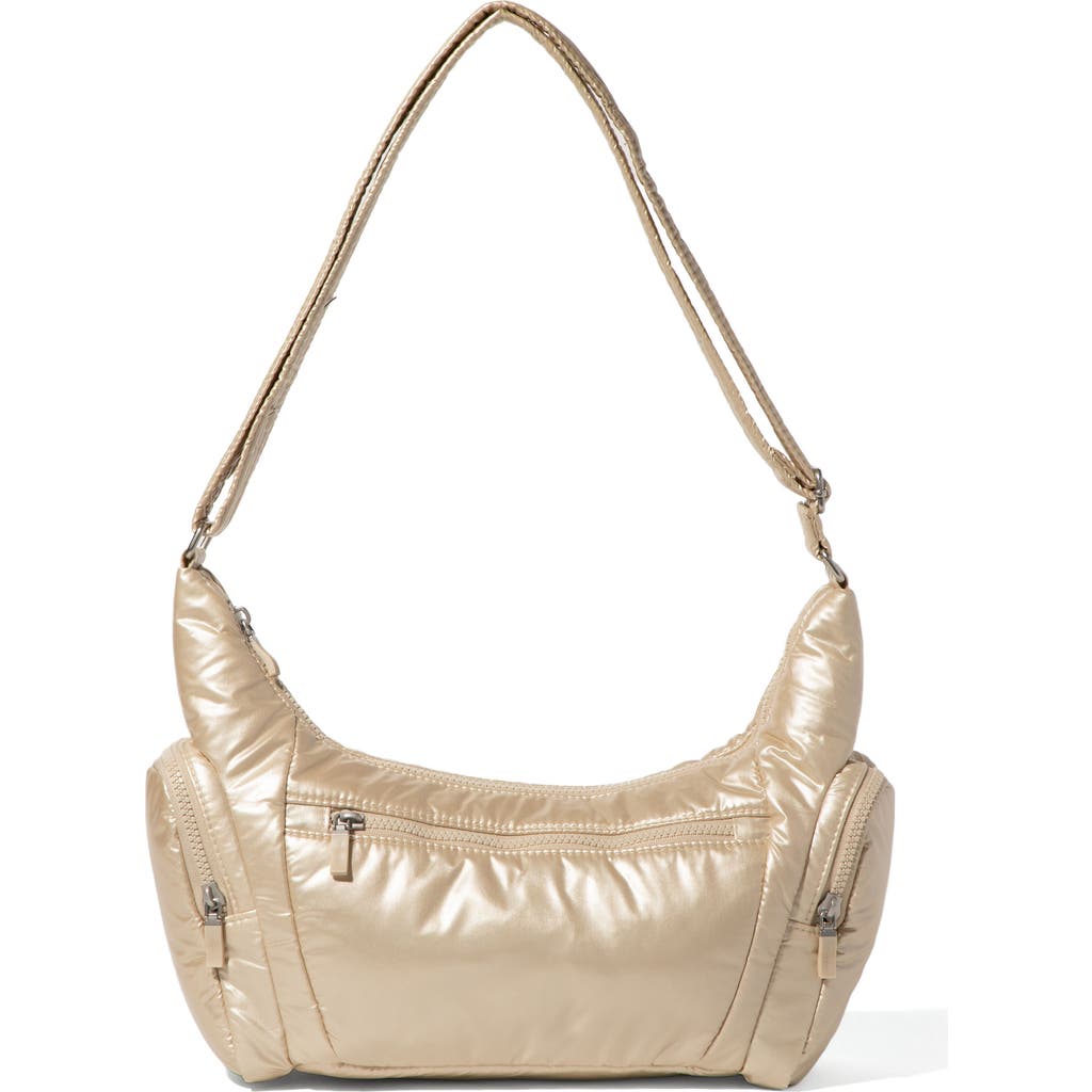Baggallini Banana Sling Crossbody Shoulder Bag In Champagne Puff