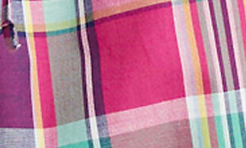 Shop Polo Ralph Lauren Paloma Plaid Cotton Drawstring Pajama Pants In Pink Plaid Multi