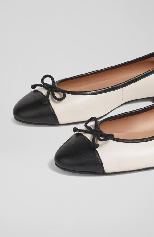 Shop Lk Bennett Kara Cap Toe Ballet Flat In White/black