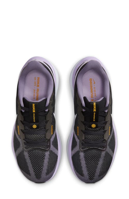 Nike Air Zoom Structure 25 Road Running Shoe In Black/lilac/white