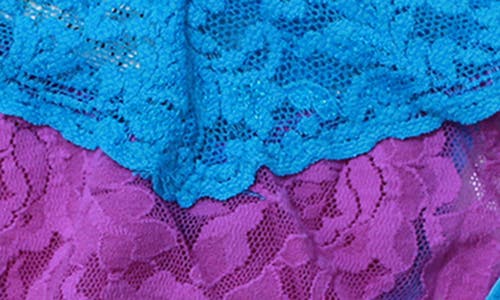 Hanky Panky Signature Lace Original Rise Thong In Royal Purple/laguna Blue