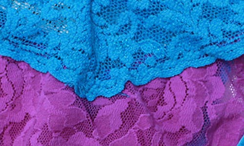 Shop Hanky Panky Signature Lace Original Rise Thong In Royal Purple/laguna Blue