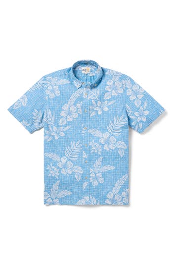 Reyn Spooner Pua Tapa Classic Fit Short Sleeve Button-down Shirt In Vallarta Blue