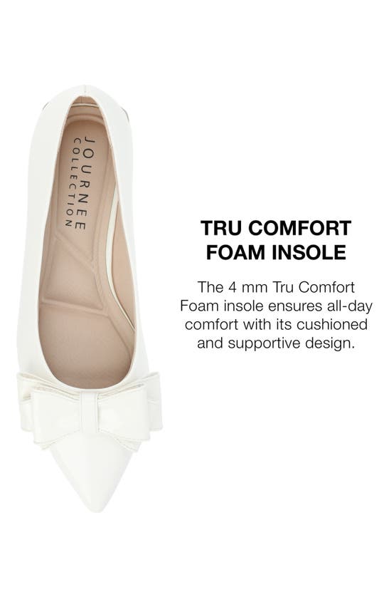 Journee Collection Ophelia Womens Pointed Closed Toe Ballet Flats In Patent/ White