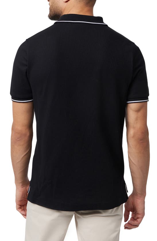 Shop Psycho Bunny Lenox Tipped Piqué Polo In Black