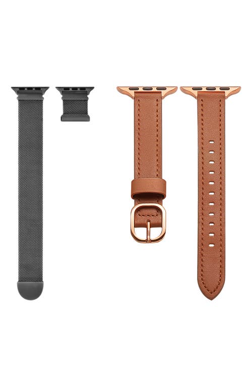Assorted 2-Pack 38mm Apple Watch Watchbands in Brown /black