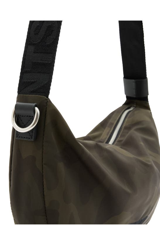 Shop Allsaints Koy Recycled Nylon Crossbody Bag In Dark Camo Green