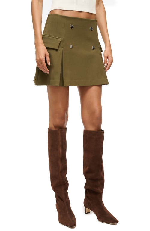 Shop Staud Division Stretch Twill Miniskirt In Sergeant Green