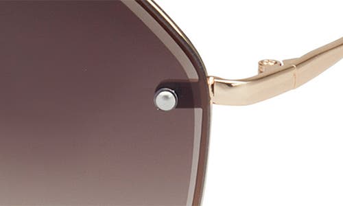 Shop Kenneth Cole 60mm Geometric Sunglasses In Shiny Light Nickeltin/smoke