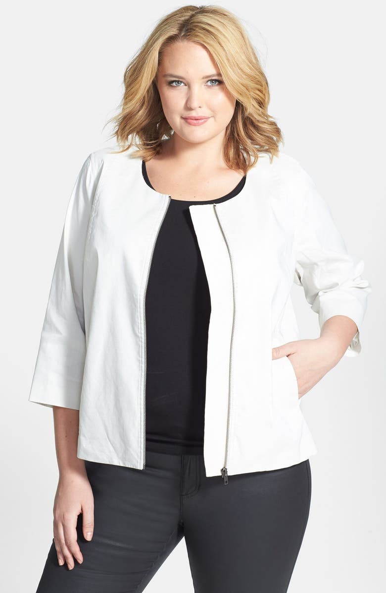 Eileen Fisher Three Quarters Sleeve Jacket (Plus Size) | Nordstrom