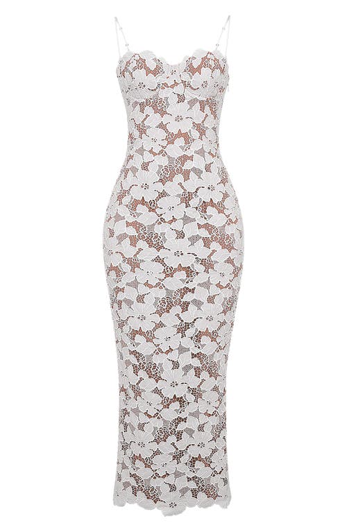 Shop House Of Cb Pearl Floral Lace Gown In White